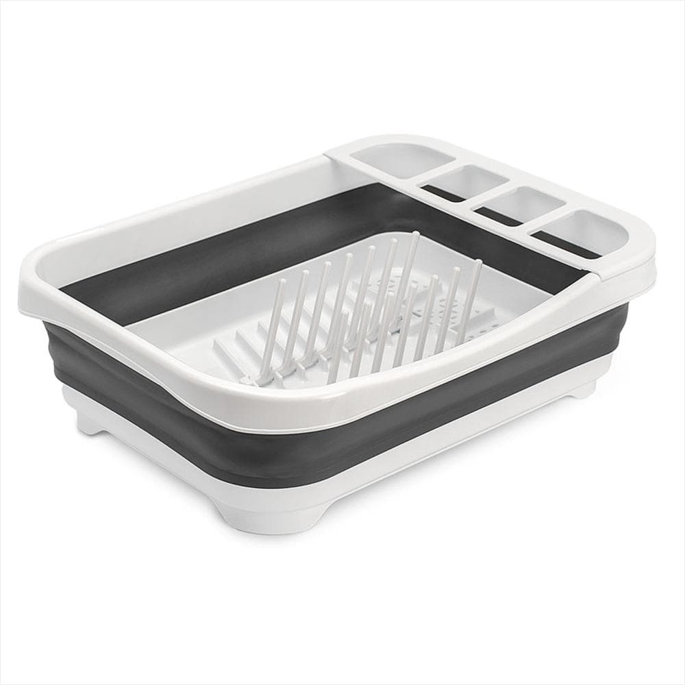 Escurridor De Platos Plegable Con Drenaje Y Compartimentos